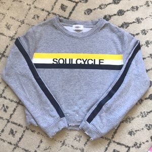Soulcycle cropped distressed pullover